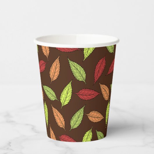 Muster von Blätter, farbenfrohe Blätter, Herbstblä Pappbecher (Links)