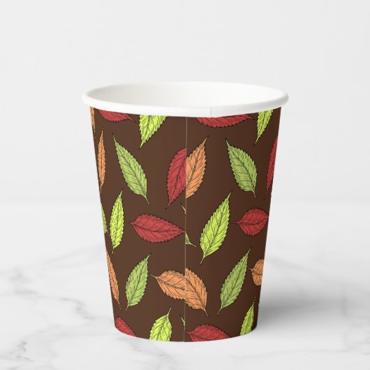 Muster von Blätter, farbenfrohe Blätter, Herbstblä Pappbecher (Rechts)