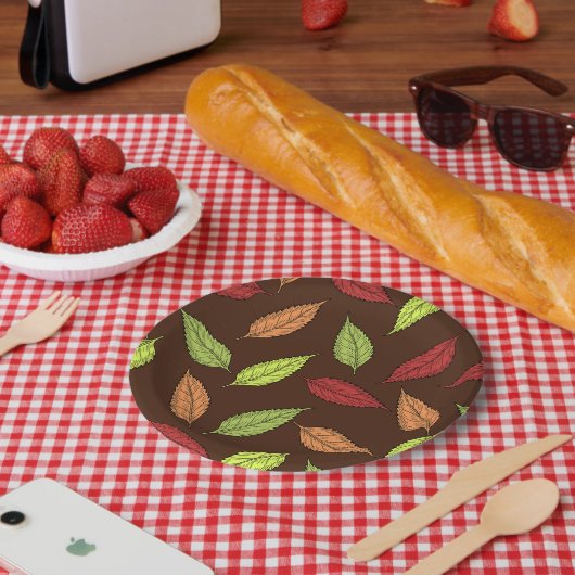 Muster von Blätter, farbenfrohe Blätter, Herbstblä Pappteller (Picknick)