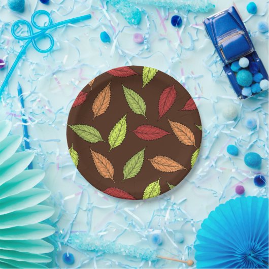 Muster von Blätter, farbenfrohe Blätter, Herbstblä Pappteller (Party)