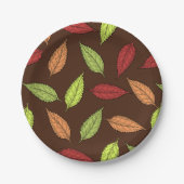 Muster von Blätter, farbenfrohe Blätter, Herbstblä Pappteller (Vorderseite)