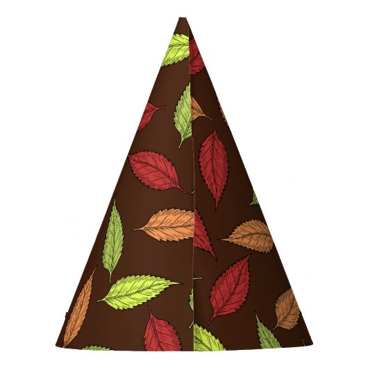 Muster von Blätter, farbenfrohe Blätter, Herbstblä Partyhütchen (Rückseite)