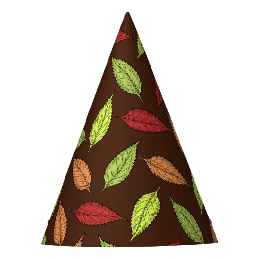 Muster von Blätter, farbenfrohe Blätter, Herbstblä Partyhütchen (Vorderseite)