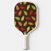 Muster von Blätter, farbenfrohe Blätter, Herbstblä Pickleball Schläger (Rückseite)