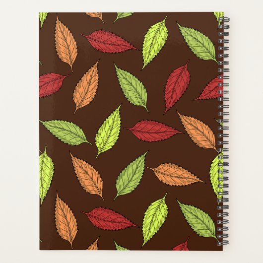 Muster von Blätter, farbenfrohe Blätter, Herbstblä Planer (Rückseite)