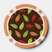 Muster von Blätter, farbenfrohe Blätter, Herbstblä Pokerchips (Rückseite)