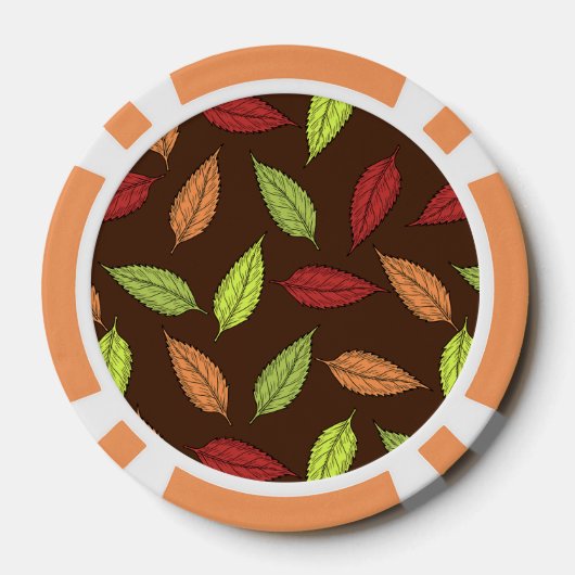 Muster von Blätter, farbenfrohe Blätter, Herbstblä Pokerchips (Rückseite)
