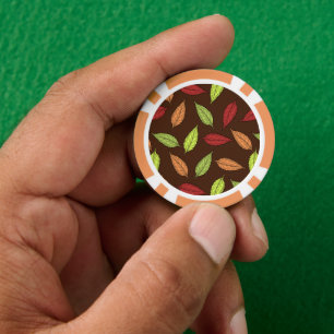 Muster von Blätter, farbenfrohe Blätter, Herbstblä Pokerchips