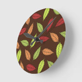 Muster von Blätter, farbenfrohe Blätter, Herbstblä Runde Wanduhr (Winkel)