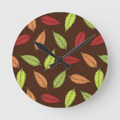 Muster von Blätter, farbenfrohe Blätter, Herbstblä Runde Wanduhr (Vorderseite)