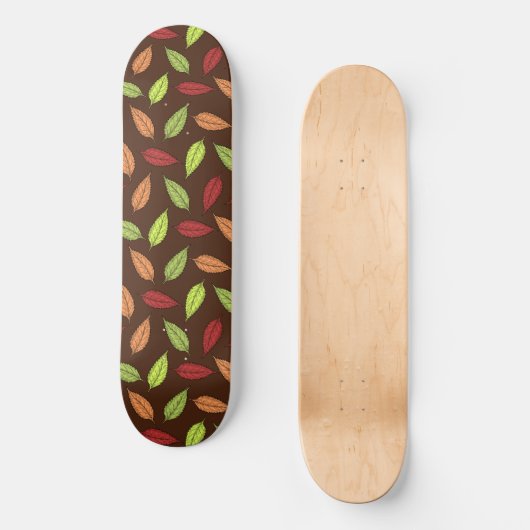 Muster von Blätter, farbenfrohe Blätter, Herbstblä Skateboard (Vorderseite)