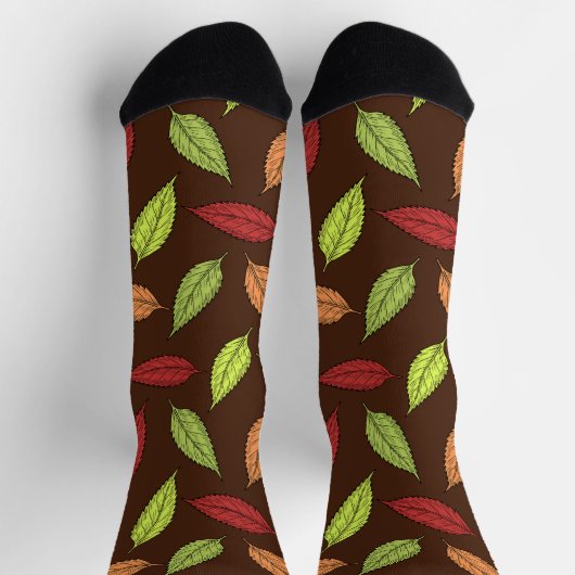 Muster von Blätter, farbenfrohe Blätter, Herbstblä Socken (Oben)