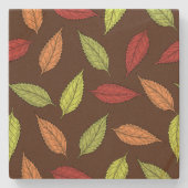 Muster von Blätter, farbenfrohe Blätter, Herbstblä Steinuntersetzer (Vorderseite)