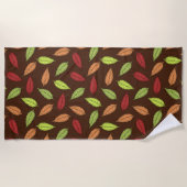 Muster von Blätter, farbenfrohe Blätter, Herbstblä Strandtuch (Vorderseite)
