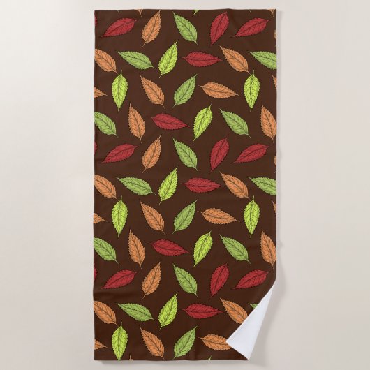 Muster von Blätter, farbenfrohe Blätter, Herbstblä Strandtuch (Vorderseite)