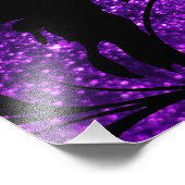 Muster von Blätter, Lila Blätter, Glitzer-Blätter Fotodruck (Ecke)