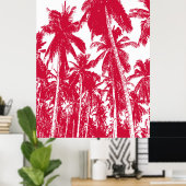 Muster von Blätter. Tropische Palmen Poster (Heimbüro)