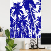 Muster von Blätter. Tropische Palmen Poster (Heimbüro)