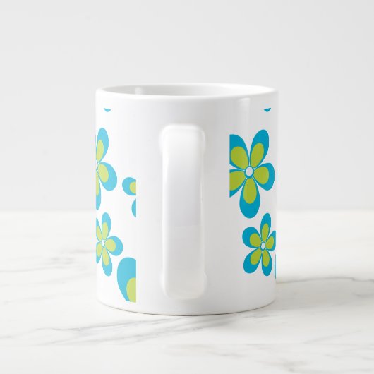 Muster von Blume, Blumen, grüne Blume Jumbo-Tasse (Rückseite)