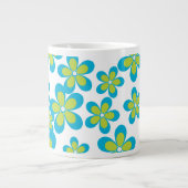 Muster von Blume, Blumen, grüne Blume Jumbo-Tasse (Vorderseite)
