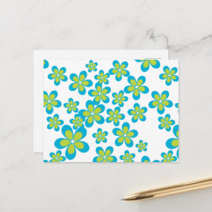 Muster von Blume, Blumen, grüne Blume Postkarte