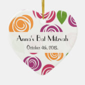 Muster von Blume, farbenfrohe Blume, Bat Mitzvah Keramik Ornament (Vorne)