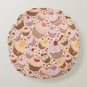 Muster von den feierlichen kleinen Kuchen Rundes Kissen