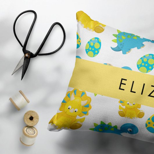 Muster von Dinosauriern, Niedliche Dinosaurier, Ih Dekokissen