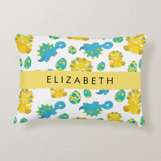 Muster von Dinosauriern, Niedliche Dinosaurier, Ih Dekokissen (Rückseite)