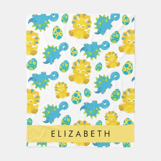 Muster von Dinosauriern, Niedliche Dinosaurier, Ih Fleecedecke (Vorderseite)