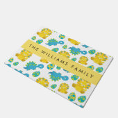 Muster von Dinosauriern, Niedliche Dinosaurier, Ih Fußmatte (Schrägansicht)