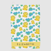 Muster von Dinosauriern, Niedliche Dinosaurier, Ih Golfhandtuch (Vorderseite)