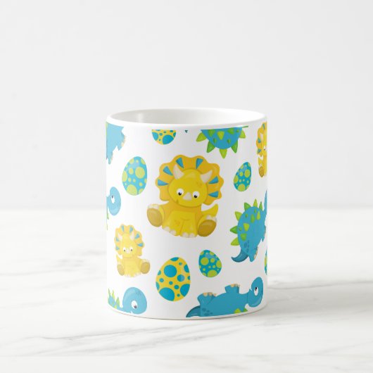Muster von Dinosauriern, Niedliche Dinosaurier, Ih Kaffeetasse (Mittel)