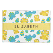 Muster von Dinosauriern, Niedliche Dinosaurier, Ih Kissenbezug (Rückseite)