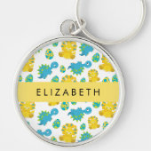 Muster von Dinosauriern, Niedliche Dinosaurier, Ih Schlüsselanhänger (Vorne)