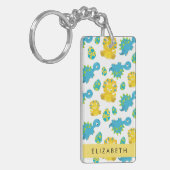 Muster von Dinosauriern, Niedliche Dinosaurier, Ih Schlüsselanhänger (Vorderseite links)