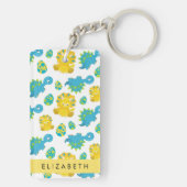 Muster von Dinosauriern, Niedliche Dinosaurier, Ih Schlüsselanhänger (Rückseite)