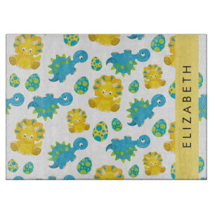 Muster von Dinosauriern, Niedliche Dinosaurier, Ih Schneidebrett