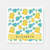 Muster von Dinosauriern, Niedliche Dinosaurier, Ih Serviette (Vorderseite)