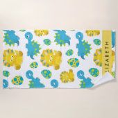 Muster von Dinosauriern, Niedliche Dinosaurier, Ih Strandtuch (Vorderseite)