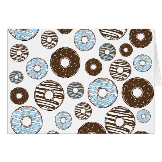 Muster von Donuts, blauen Donuts, braunen Donuts (Vorderseite (Horizontal))