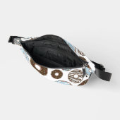 Muster von Donuts, blauen Donuts, braunen Donuts Bauchtasche (Offen)