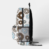 Muster von Donuts, blauen Donuts, braunen Donuts Bedruckter Rucksack (Rechts)