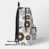 Muster von Donuts, blauen Donuts, braunen Donuts Bedruckter Rucksack (Links)