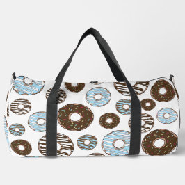 Muster von Donuts, blauen Donuts, braunen Donuts Duffle Bag