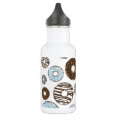 Muster von Donuts, blauen Donuts, braunen Donuts Edelstahlflasche (Links)