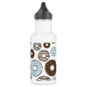 Muster von Donuts, blauen Donuts, braunen Donuts Edelstahlflasche (Rechts)