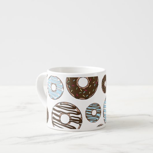 Muster von Donuts, blauen Donuts, braunen Donuts Espressotasse (Vorderseite Links)