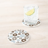 Muster von Donuts, blauen Donuts, braunen Donuts Getränkeuntersetzer (Seite)