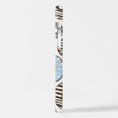 Muster von Donuts, blauen Donuts, braunen Donuts iPhone Hülle (Linke Seite)